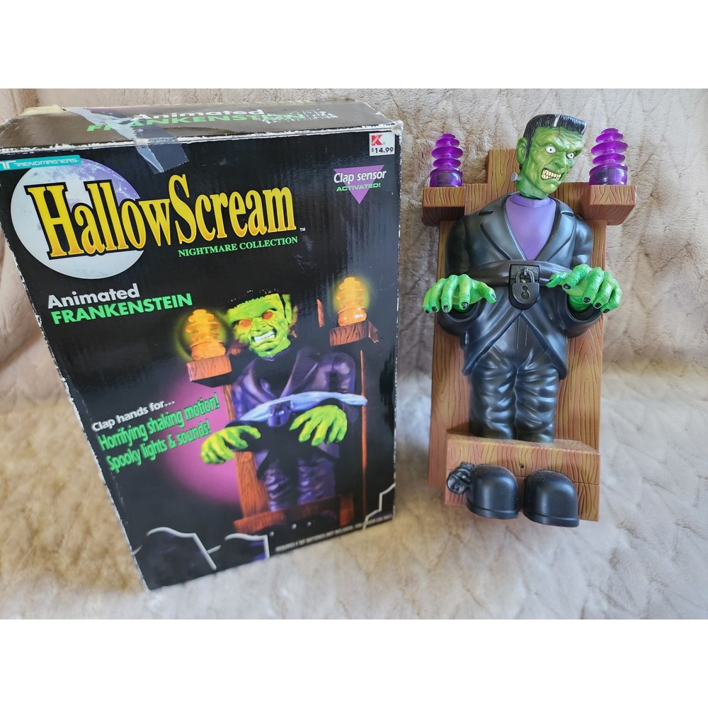 Vintage 1996 Trendmasters HallowScream Animated Frankenstein Halloween Decor